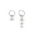 Mini Hoop Earrings w/ Pearl Drops - Rhodium/White
