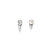 Pearl & Crystal Stud Earrings w/ Spikes - Rhodium/Crystal/White