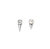 Pearl & Crystal Stud Earrings w/ Spikes - Rhodium/Crystal/White