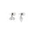 Pearl Stud Earrings w/ Crystal Ear Decos - Rhodium/Crystal/White