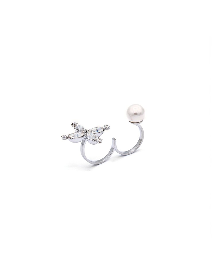 Pom ring - Rhodium