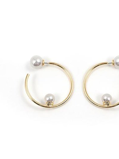 Joomi Lim Small Hoop Earrings w/ Affixed Pearls & Pearl Backs product