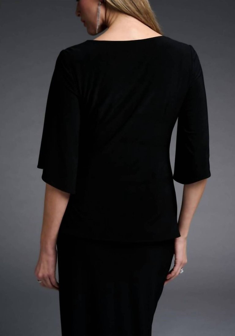 3/4 Sleeve Top In Black