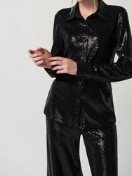 All-Over Sequin Blouse - Black