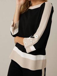Color Block Pull-On Sweater