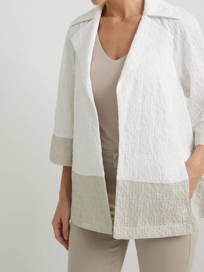 Joseph Ribkoff Crinkle Two Tone Blazer In Vanilla/moonstone product