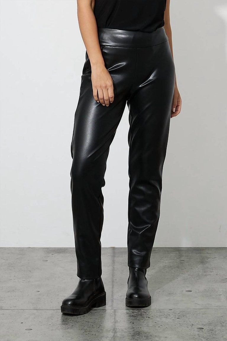 Faux Leather Pant In Black - Black