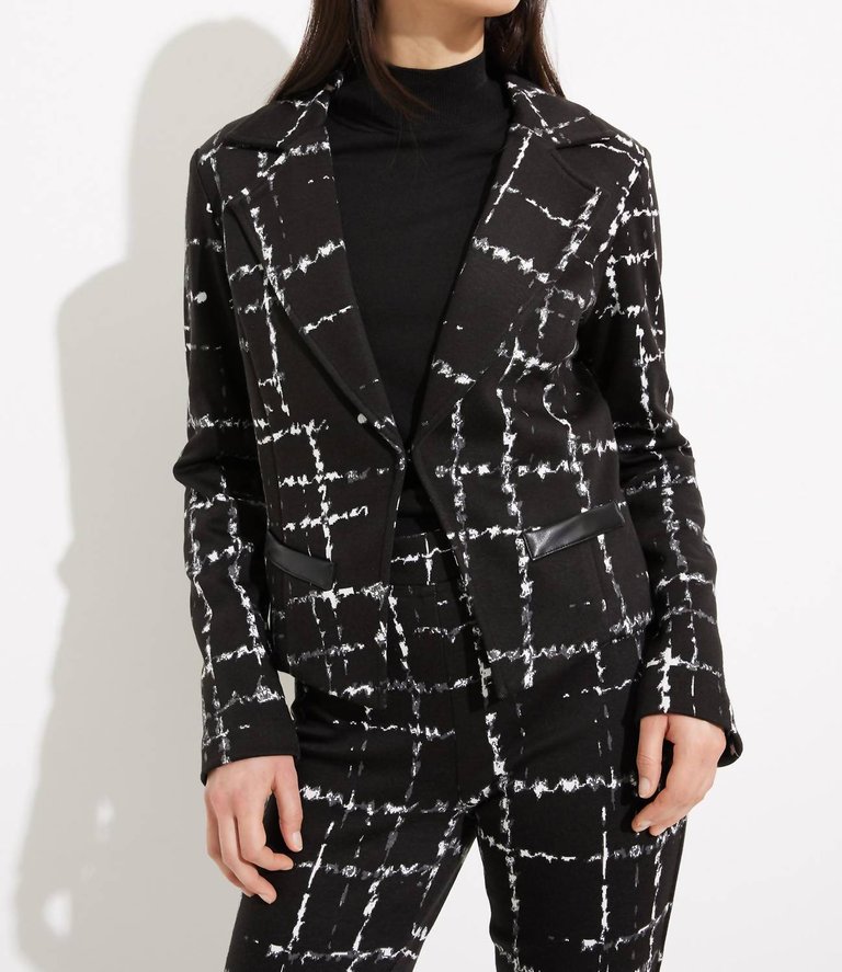 Fitted Checkered Jacket - Black/Multi