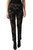 Floral Embroidered Ankle Trousers In Black - Black