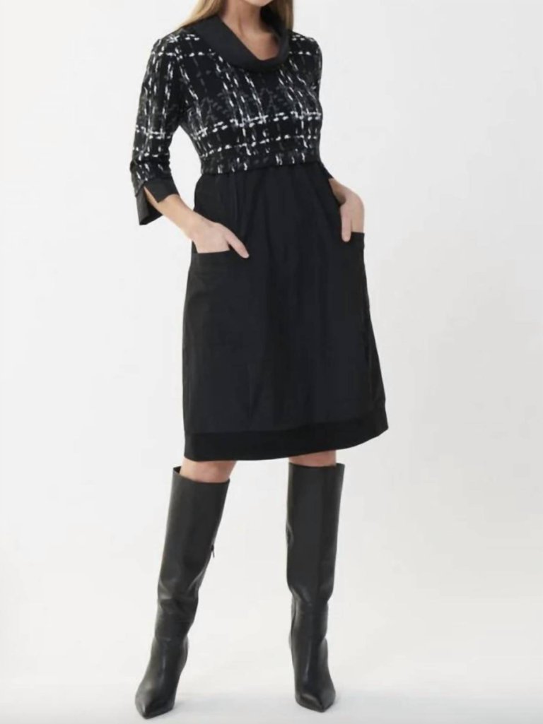 Jr Dress In Black/vanilla/grey - Black/Vanilla/Grey