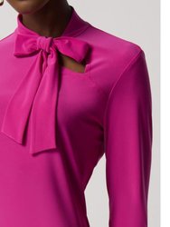 Long Sleeve Bow Neck Top