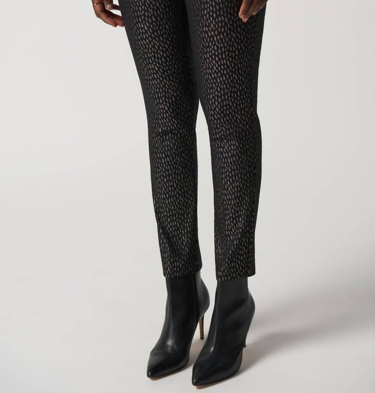 Metallic Print Pant - Black/Bronze