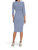 Metallic Scuba Crepe Belted Dress In Serenity Blue/Silver