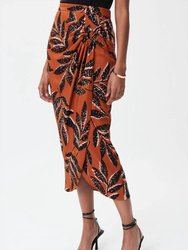 Mid-Length Sarong Skirt - Rust/Multi (4035)