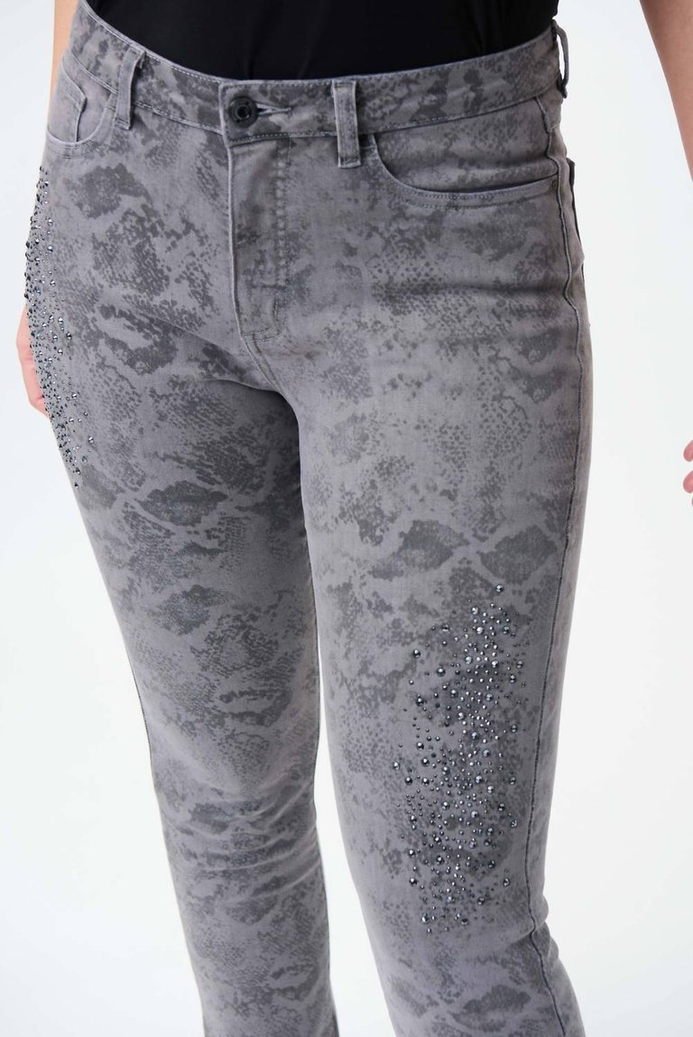 Printed Embellished Jeans