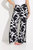 Printed Slit Pants - Vanilla/Black