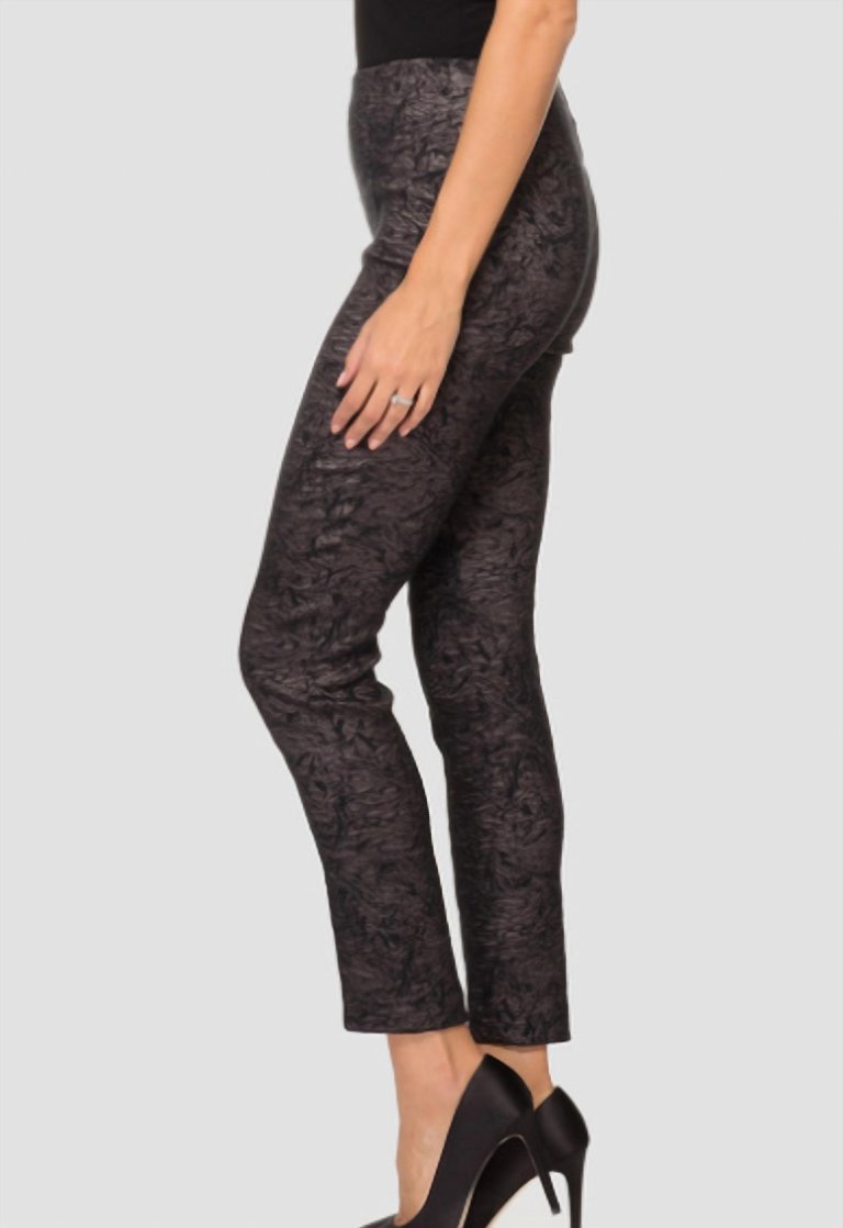 Pull On Metallic Pant In Black