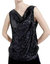 Sequin Sleeveless Cowl Neck Top - Black