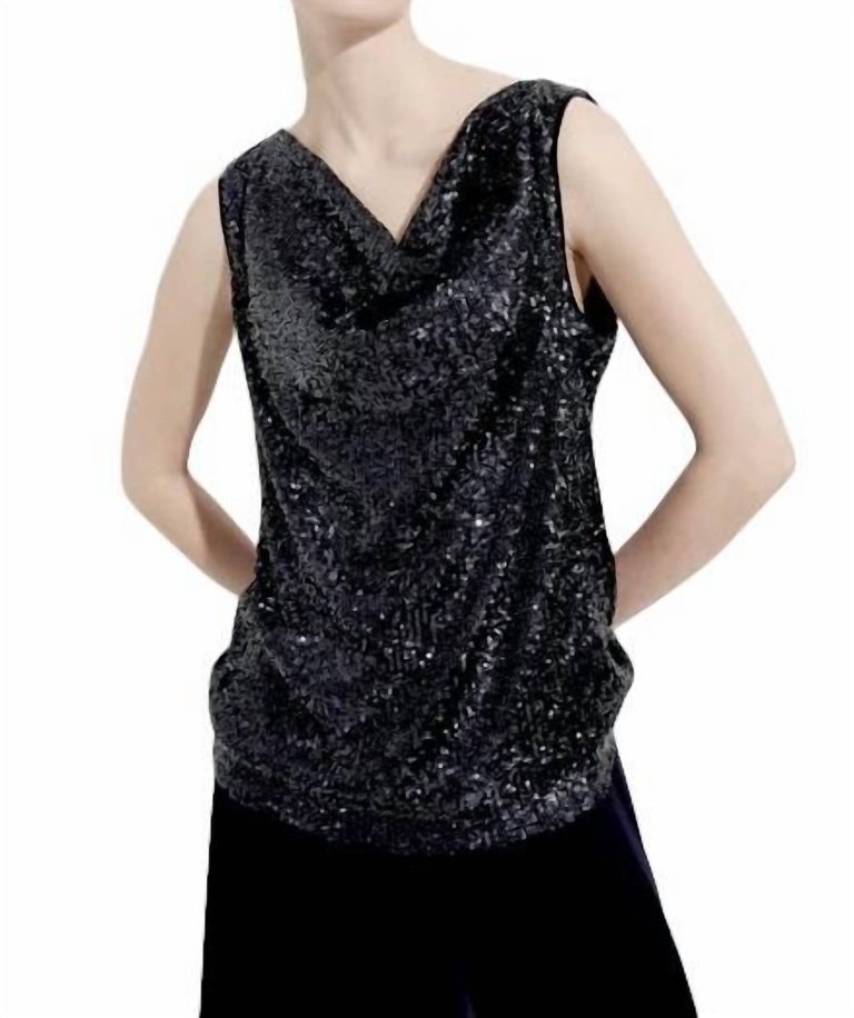 Sleeveless Sequin Top - Black