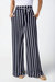 Striped Silky Knit Wide-Leg Pants In Midnight Blue/Vanilla