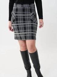 Tweed Skirt - Black Plaid