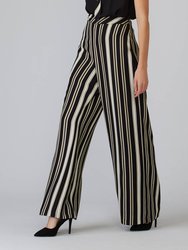 Wide Leg Pant In Black/White/Gold