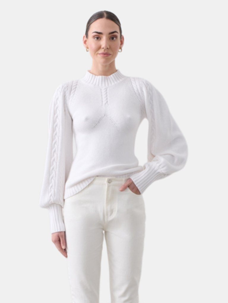 Jenna Cotton Cashmere Knit - Optical White