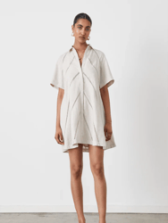 Selena Linen Mini Shirt Dress - Flax