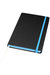JournalBooks Frapp Fabric Notebook (Solid Black,Blue) (8.3 x 5.1 x 0.7 inches) - Solid Black,Blue