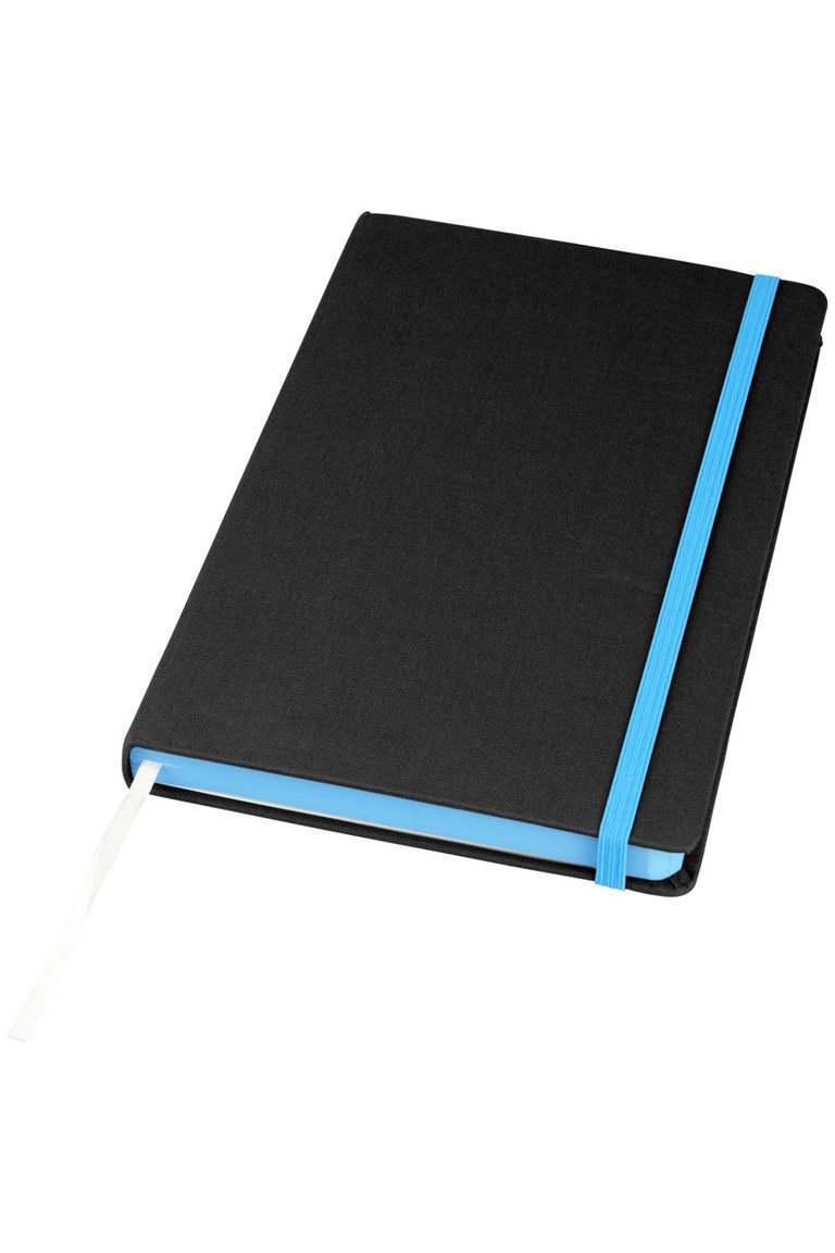 JournalBooks Frapp Fabric Notebook (Solid Black,Blue) (8.3 x 5.1 x 0.7 inches) - Solid Black,Blue