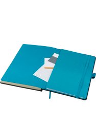 JournalBooks Frapp Fabric Notebook (Solid Black,Blue) (8.3 x 5.1 x 0.7 inches)
