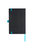 JournalBooks Frapp Fabric Notebook (Solid Black,Blue) (8.3 x 5.1 x 0.7 inches)