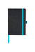 JournalBooks Frapp Fabric Notebook (Solid Black,Blue) (8.3 x 5.1 x 0.7 inches)