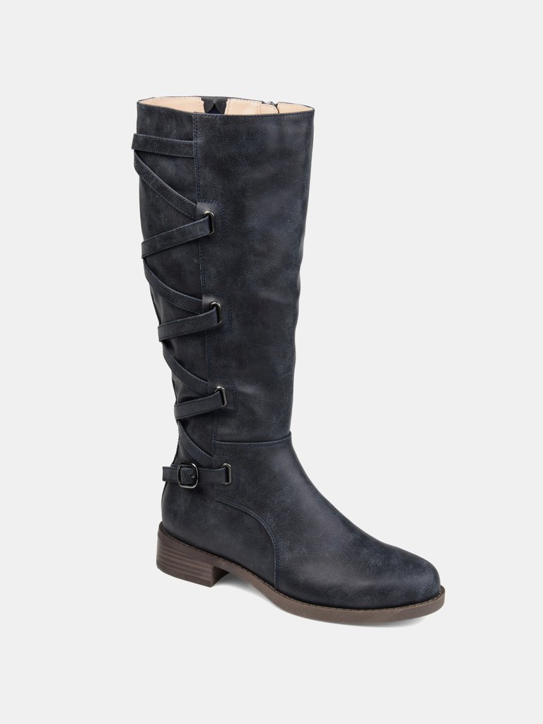 Journee Collection Women's Extra Wide Calf Carly Boot - Navy