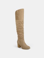 Journee Collection Women's Extra Wide Calf Kaison Boot - Stone