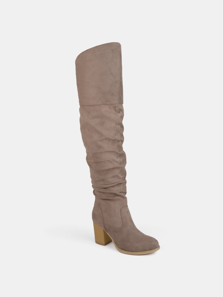 Journee Collection Women's Extra Wide Calf Kaison Boot - Taupe