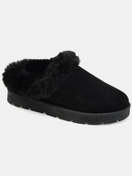 Journee Collection Women's Faux Fur Trim Whisp Slipper - Black