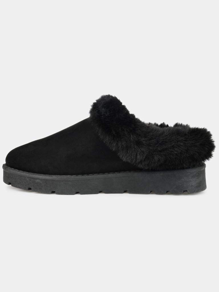 Journee Collection Women's Faux Fur Trim Whisp Slipper