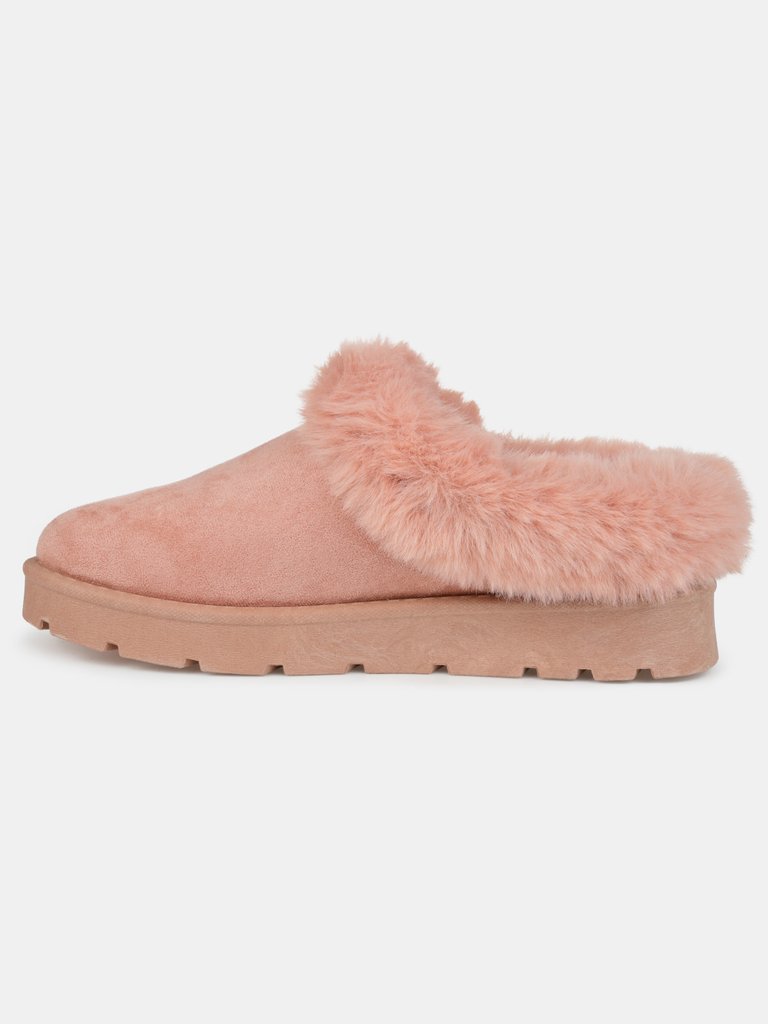 Journee Collection Women's Faux Fur Trim Whisp Slipper