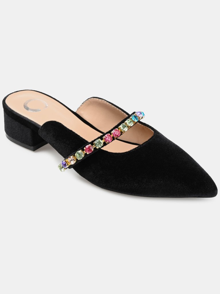 Journee Collection Women's Jewel Flat - Black