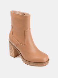 Journee Collection Women's Tru Comfort Foam Brittany Bootie  - Tan