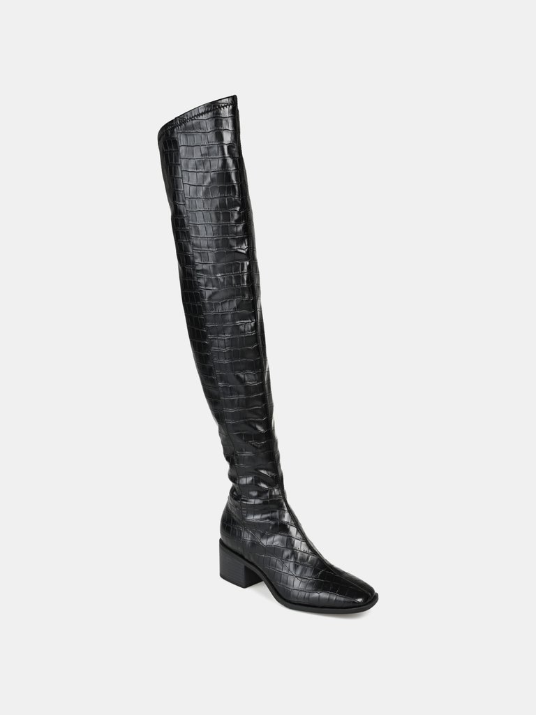 Journee Collection Women's Tru Comfort Foam Extra Wide Calf Mariana Boot - Croco