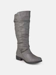 Journee Collection Women's Wide Calf Harley Boot - Grey