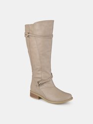 Journee Collection Women's Wide Calf Harley Boot - Stone