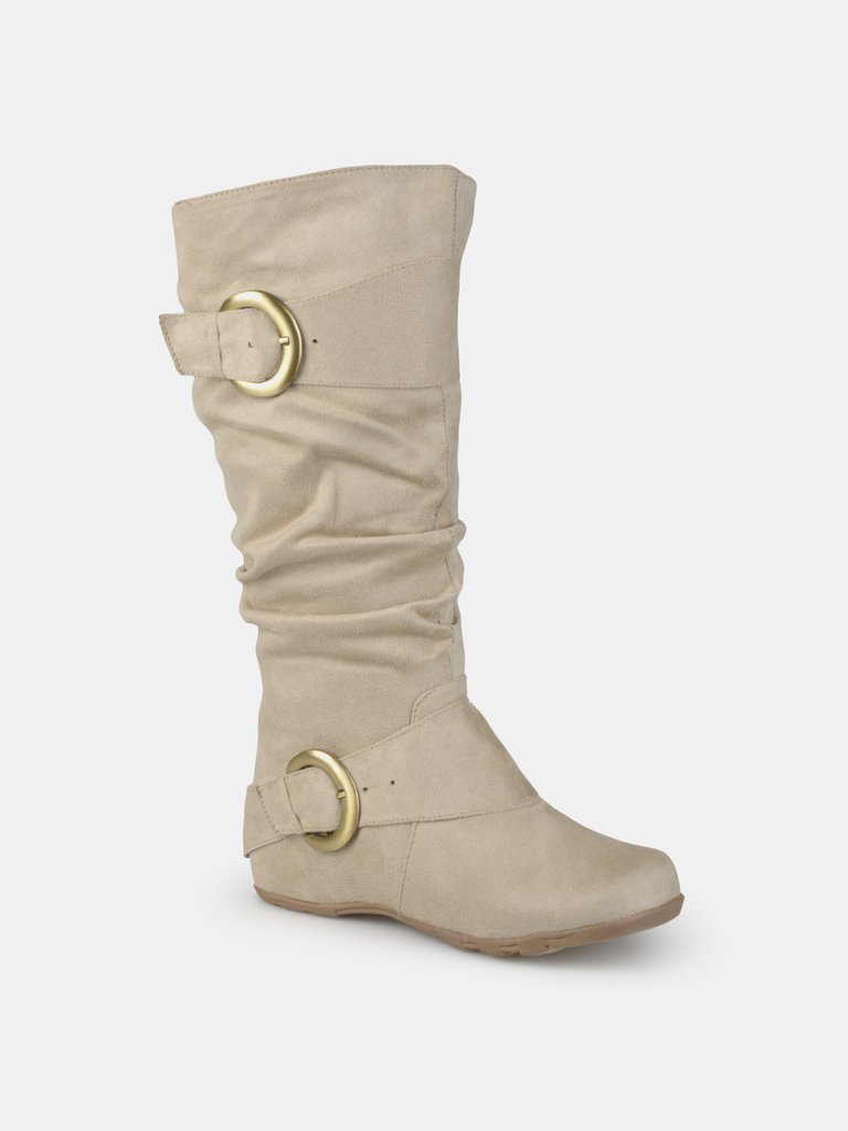 Journee Collection Women's Wide Calf Jester-01 Boot - Stone