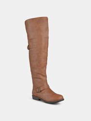 Journee Collection Women's Wide Calf Kane Boot - Chestnut