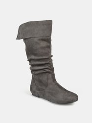 Journee Collection Women's Wide Calf Shelley-3 Boot - Grey