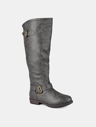 Journee Collection Women's Wide Calf Spokane Boot - Dark Grey