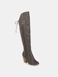 Journee Collection Women's Wide Calf Spritz-P Boot - Grey