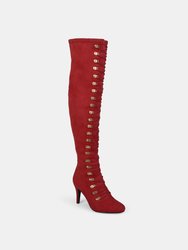 Journee Collection Women's Wide Calf Trill Boot - Red